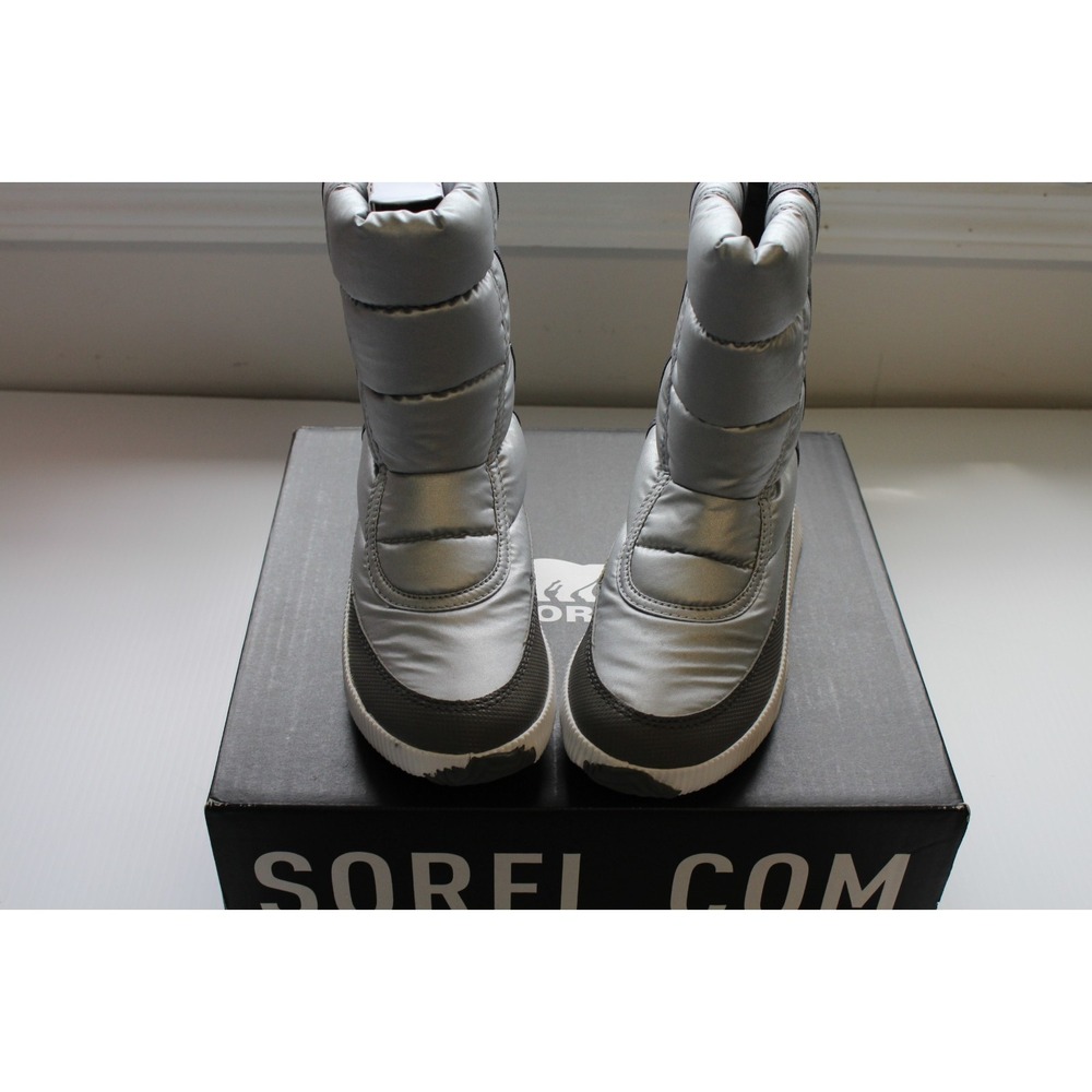 Sorel Women Out 'N About Puffy Mid Waterproof Boot Pure Silver Size 9.5 M NEW! - Picture 7 of 14